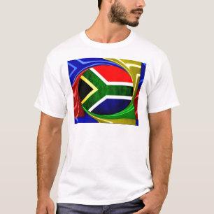 South Africa Flag: Dynamic Swirl Motif T-Shirt