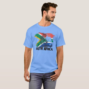 South Africa Flag Elephant Protea Vintage T-Shirt