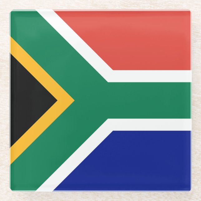 South Africa Flag Glass Coaster (Front)