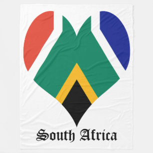 South Africa flag heart - Bokke Fleece Blanket