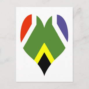 South Africa flag heart - Bokke Postcard