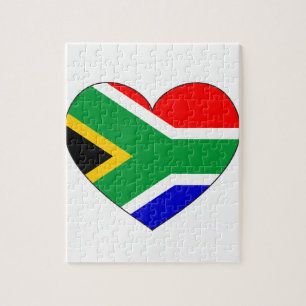 South Africa Flag Heart Jigsaw Puzzle
