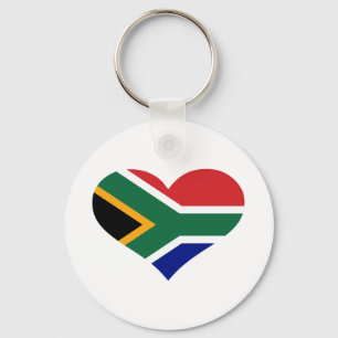 South Africa flag heart Key Ring