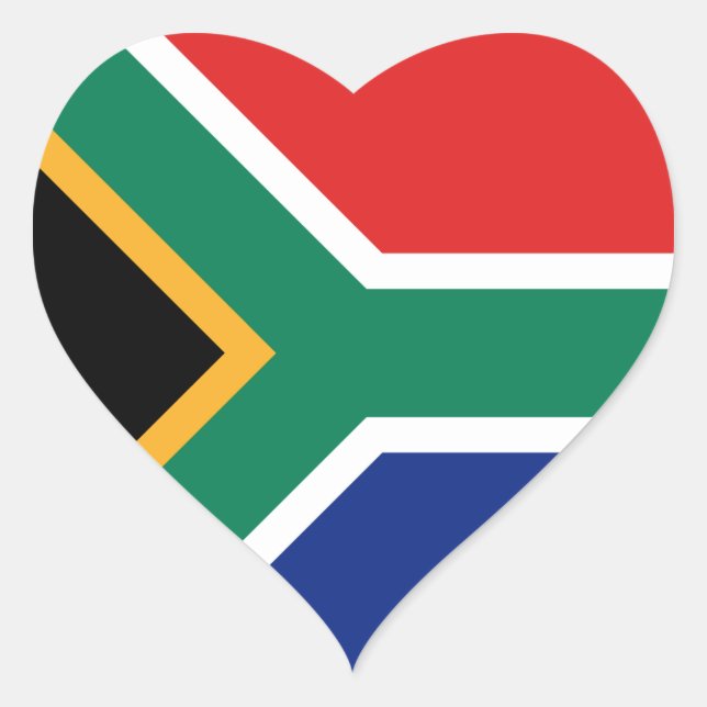South Africa Flag Heart Sticker (Front)