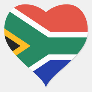 south africa flag heart sticker