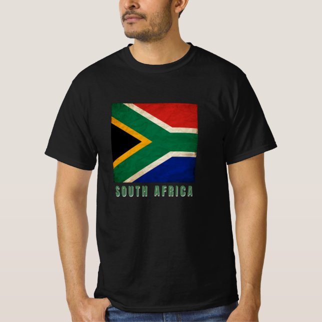 SOUTH AFRICA Flag, In Grunge, Design 2021 - T-Shirt (Front)