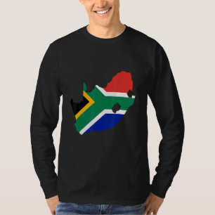 South Africa flag in South Africa outline South A T-Shirt