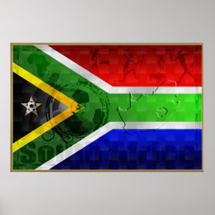 South Africa flag Large Soccer Poster