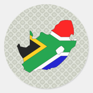 South Africa Flag Map full size Classic Round Sticker
