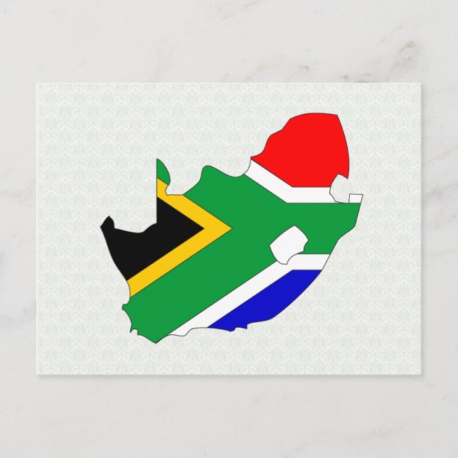 South Africa Flag Map full size Postcard (Front)