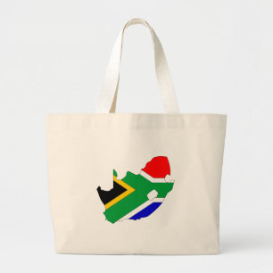 South Africa flag map Large Tote Bag