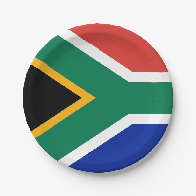 South Africa Flag Paper Plate (Front)