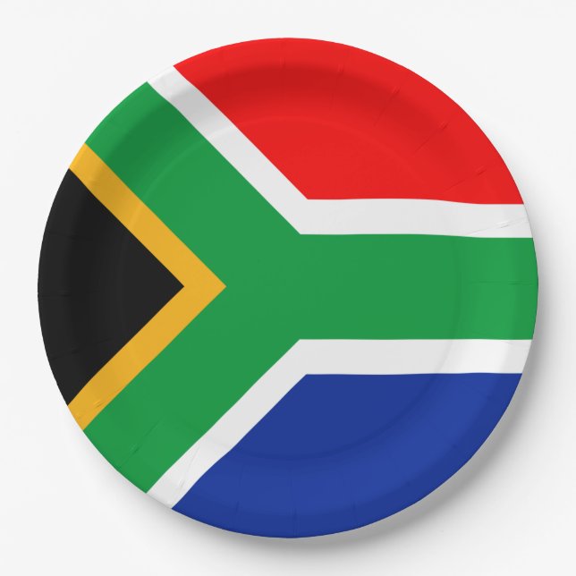 South Africa Flag Paper Plate (Front)