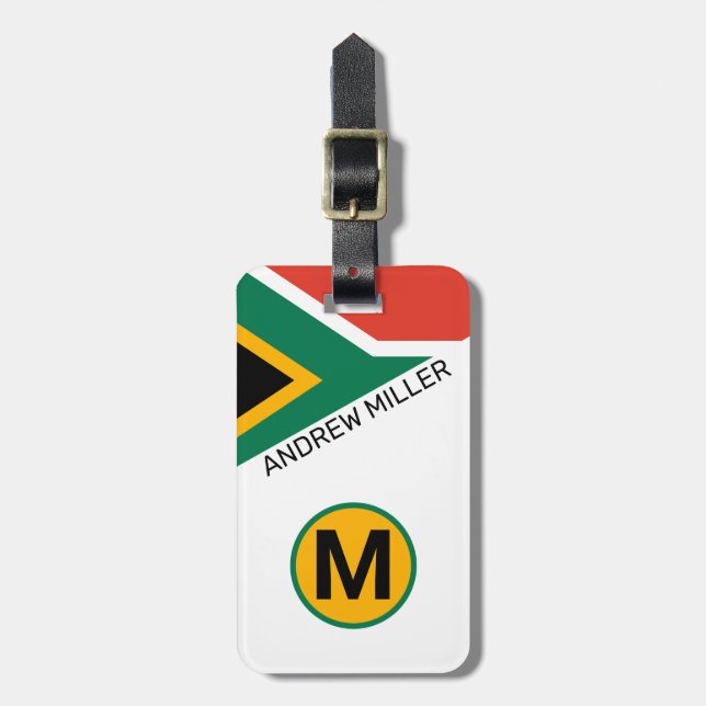 South Africa Flag Personalised travel luggage  Tag (Front Vertical)