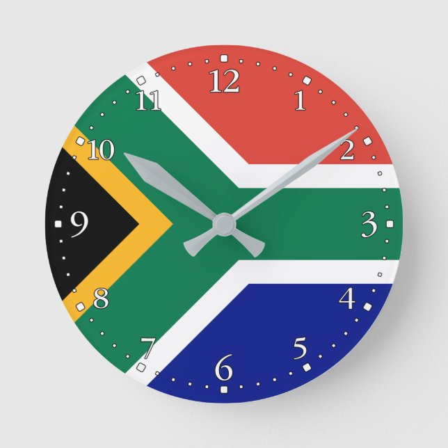 South Africa Flag Round Clock (Front)
