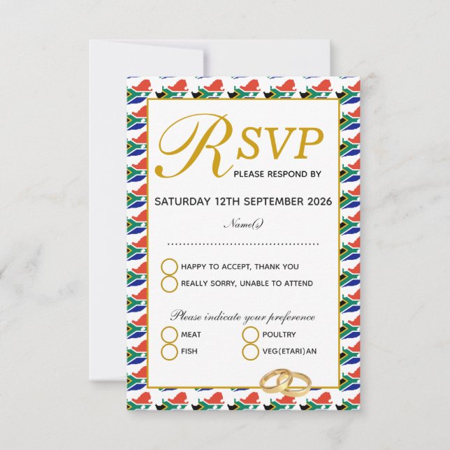 South Africa flag RSVP (Front)