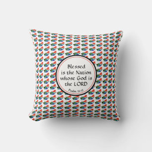 SOUTH AFRICA FLAG Scripture BLESSED NATION Cushion