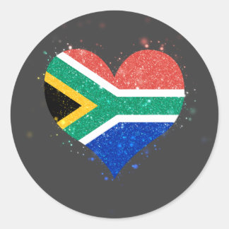 South Africa Flag Shining Unique Classic Round Sticker