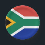 South Africa Flag South African Patriotic Paper Plate<br><div class="desc">Flag of South Africa products for South African patriots.</div>