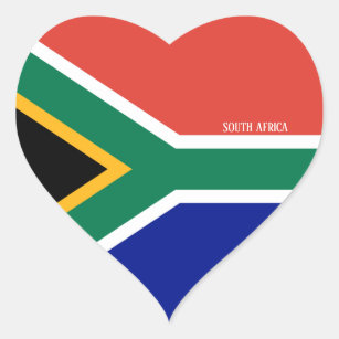 South Africa Flag Splendid Patriotic Heart Sticker