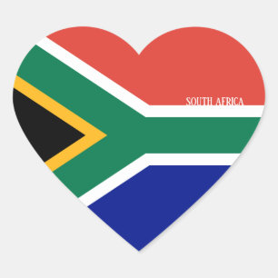 South Africa Flag Splendid Patriotic Heart Sticker