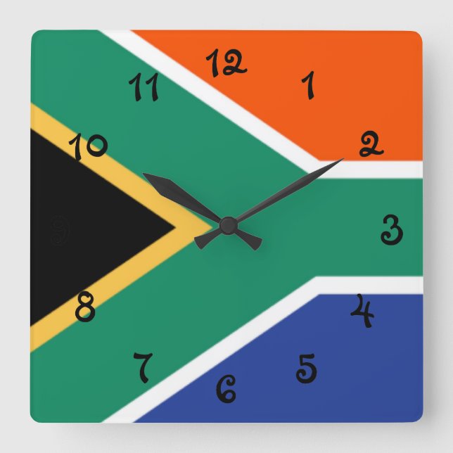 South Africa Flag Square Wall Clock (Front)