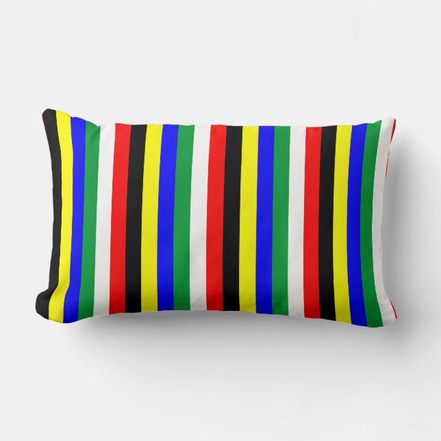 South Africa flag stripes lines symbol Lumbar Cushion (Front)