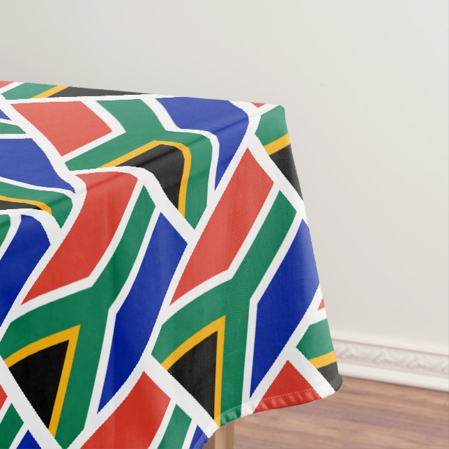 SOUTH AFRICA Flag Stylish Patriotic Geometric Tablecloth (In Situ)