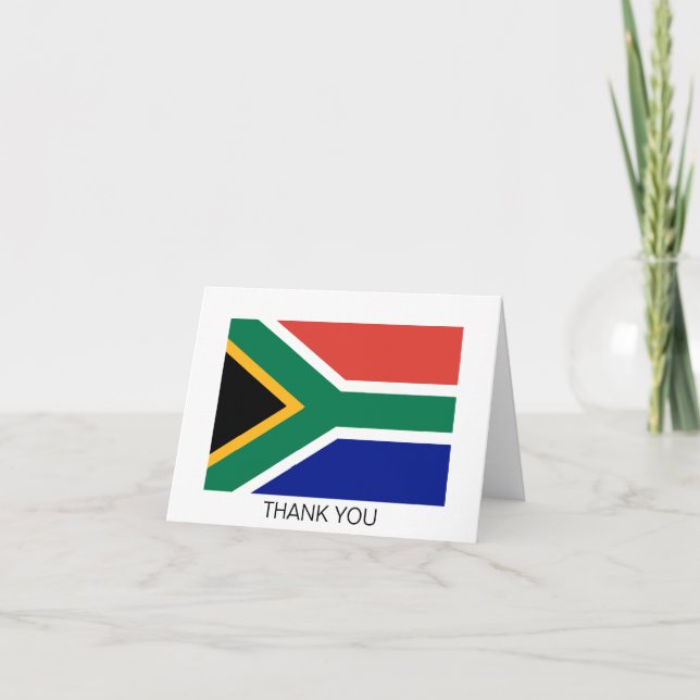 South Africa Flag Thank You Card (Front)