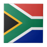 South Africa Flag Tile<br><div class="desc">The South African flag is a horizontal bicolour with an triangle on the left and a Y-shaped band over the flag. The used colours in the flag are blue, green, red, yellow, white, black. The proportion of the South African flag is 2:3. The Flag of South Africa was adopted in...</div>
