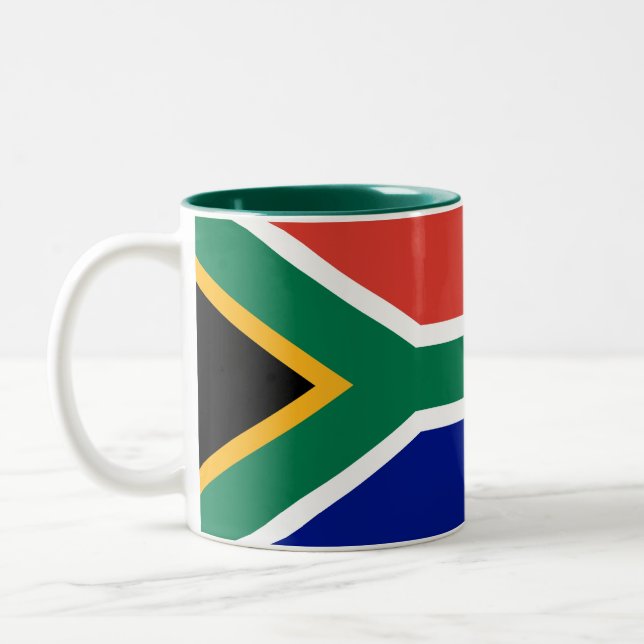 South Africa Flag Two-Tone Coffee Mug (Left)