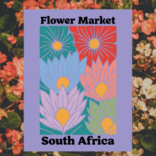 South Africa Flower Market Colourful Proteas Postcard