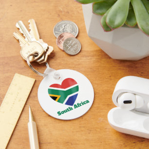 South Africa Heart Flag Key Ring
