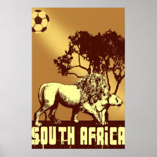 South Africa lion safari soccer Poster