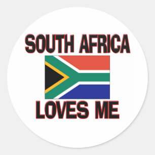 South Africa Loves Me Classic Round Sticker