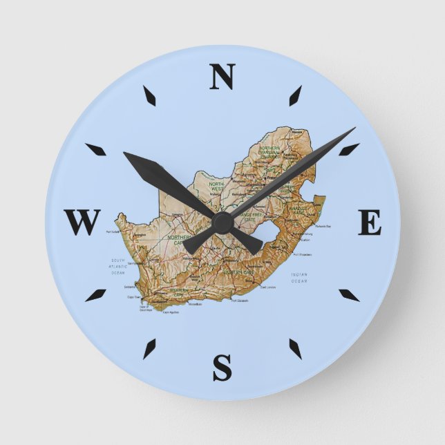South Africa Map Clock (Front)