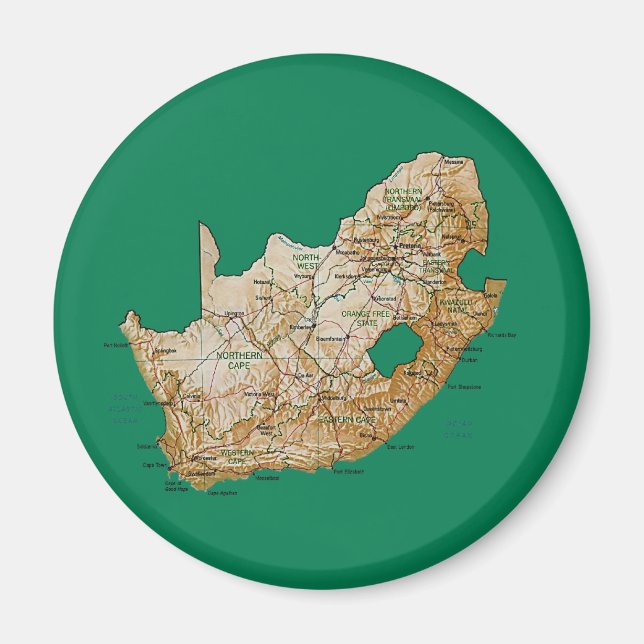 South Africa Map Magnet (Front)