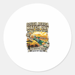 South Africa Match Day Skeleton Striker Nations Hi Classic Round Sticker