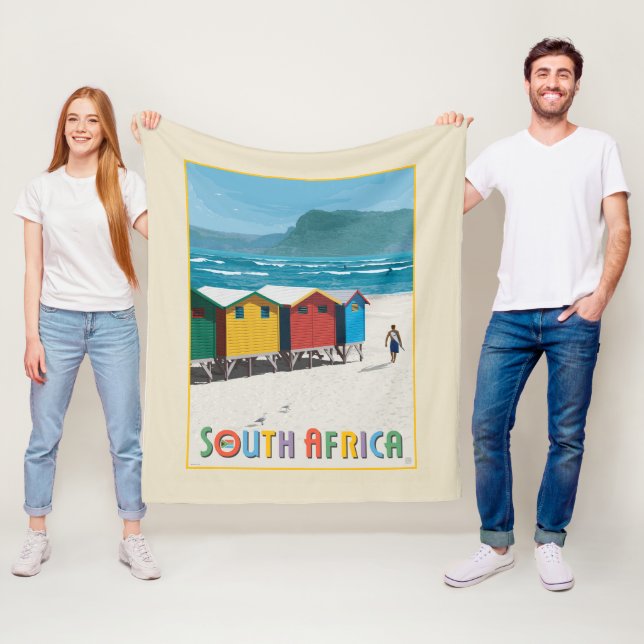 South Africa | Muizenberg Beach Fleece Blanket (In Situ)