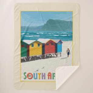South Africa   Muizenberg Beach Sherpa Blanket