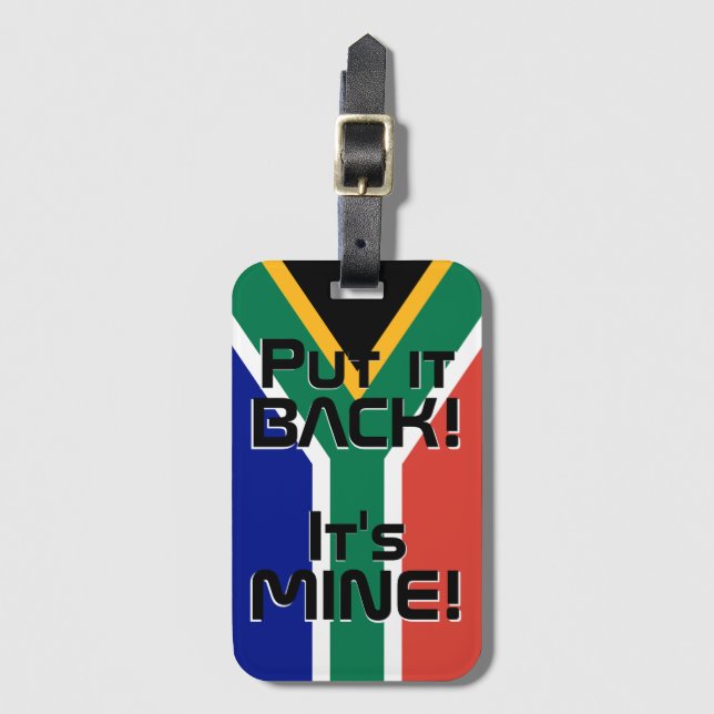 South Africa National Flag Funny Patriotic Luggage Tag (Front Vertical)