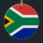 South Africa National World Flag Ceramic Tree Decoration<br><div class="desc">Want everybody to know you represent a certain country? Show off your national pride with this flag of the world product. This item displays a world flag featuring the flag of South Africa.

Visit World Flags Poster at https://www.zazzle.com/worldflagsposter for more products featuring flags and banners from around the world.</div>