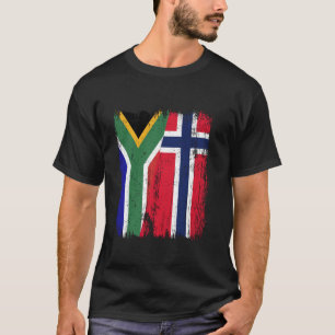 South Africa Norway Half Flag South African Norweg T-Shirt