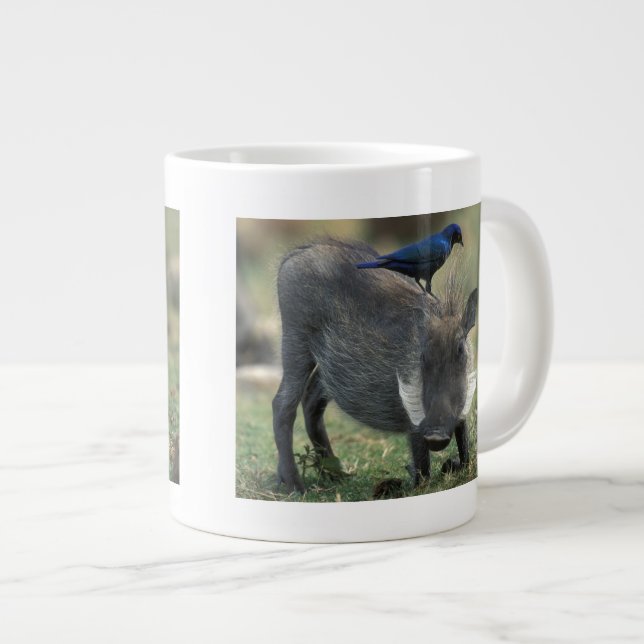 South Africa, Pilanesburg GR, Warthog Large Coffee Mug (Front Right)