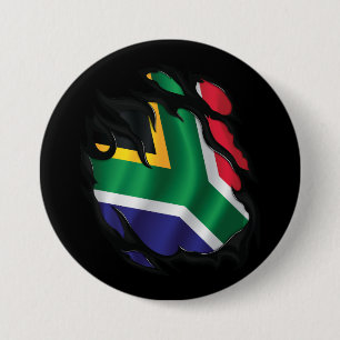 South Africa Ripped Flag 7.5 Cm Round Badge
