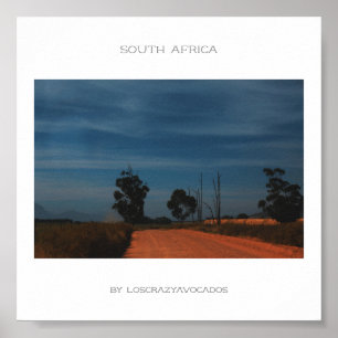 South Africa Road Landscape Travel Poster