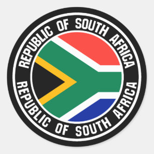 South Africa Round Emblem Classic Round Sticker