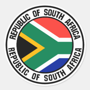South Africa Round Emblem Classic Round Sticker