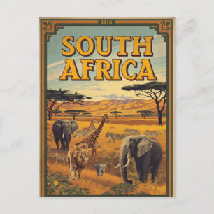 South Africa Safari Vintage Famous Travel Place Po Postcard
