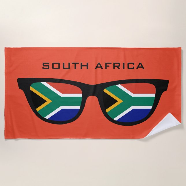 SOUTH AFRICA Shades custom text beach towel (Front)